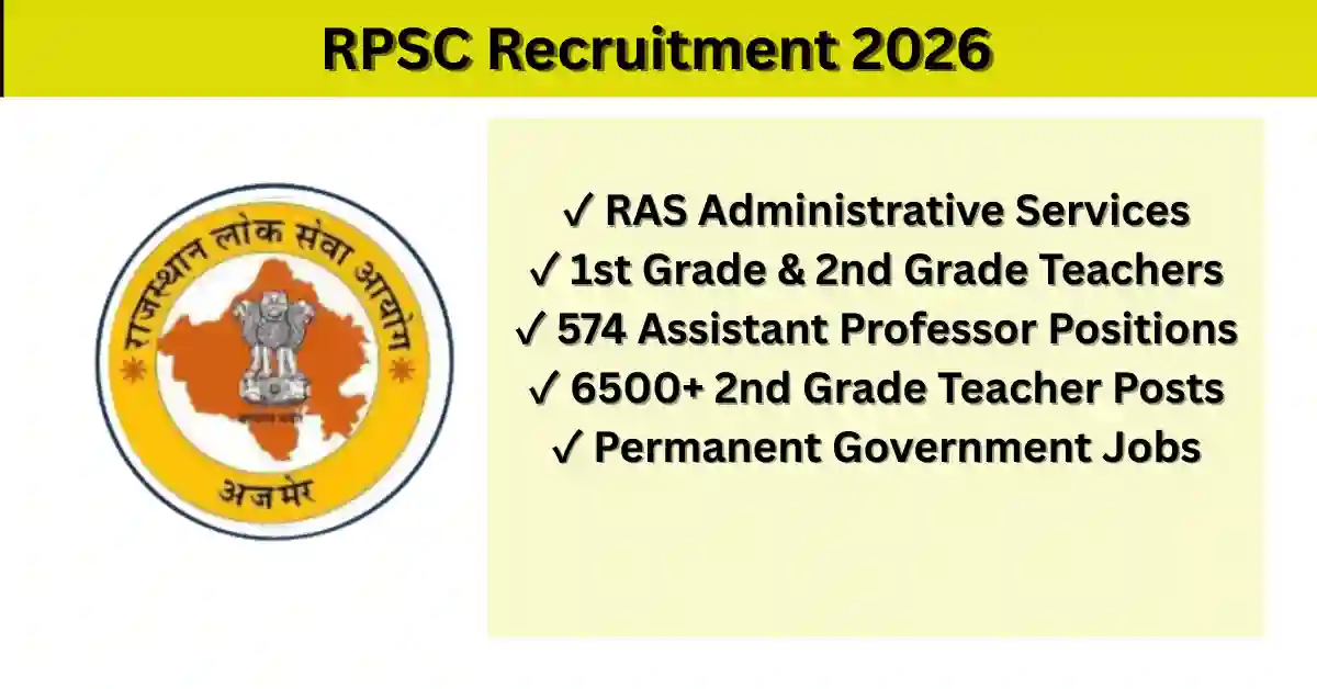 RPSC Recruitment 2026 RAS and Teacher Vacancy Details.